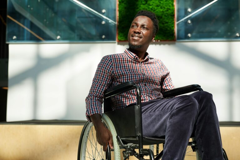 African man in wheelchair